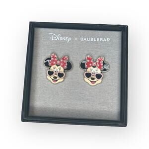 Disney baublebar Minnie Mouse sunglasses pearl bow earrings new